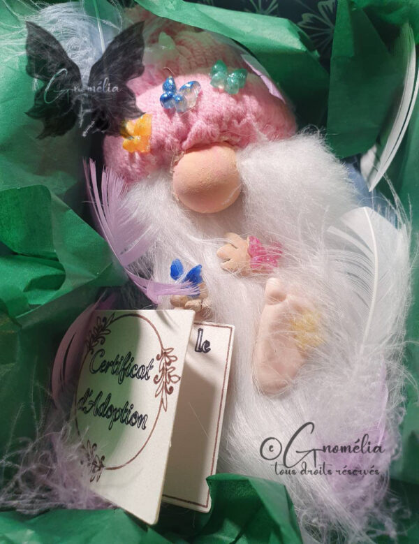 Butterfly Gnome Papillon Rose 1 Gnomélia v2 Butterfly