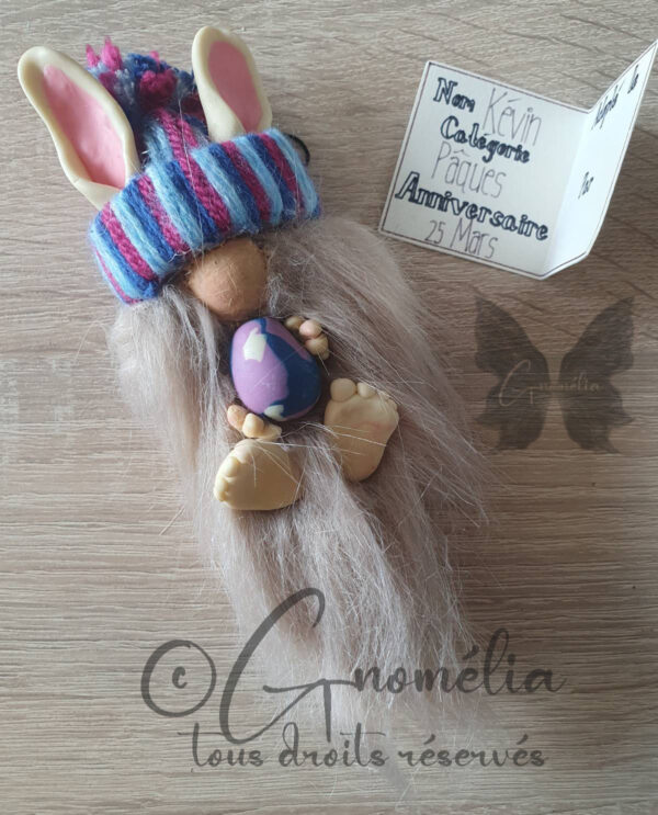 Kévin Gnome Pâque Lapin Oeuf Gnomélia v3 Kévin