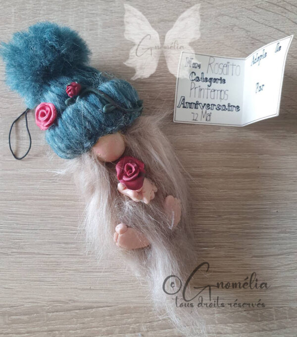 Roselito Gnome Rose rouge 2 Gnomélia v2 Roselito
