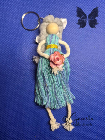 Rosaria Fée Porteclés Rose 1 Gnomélia v2 Rosaria